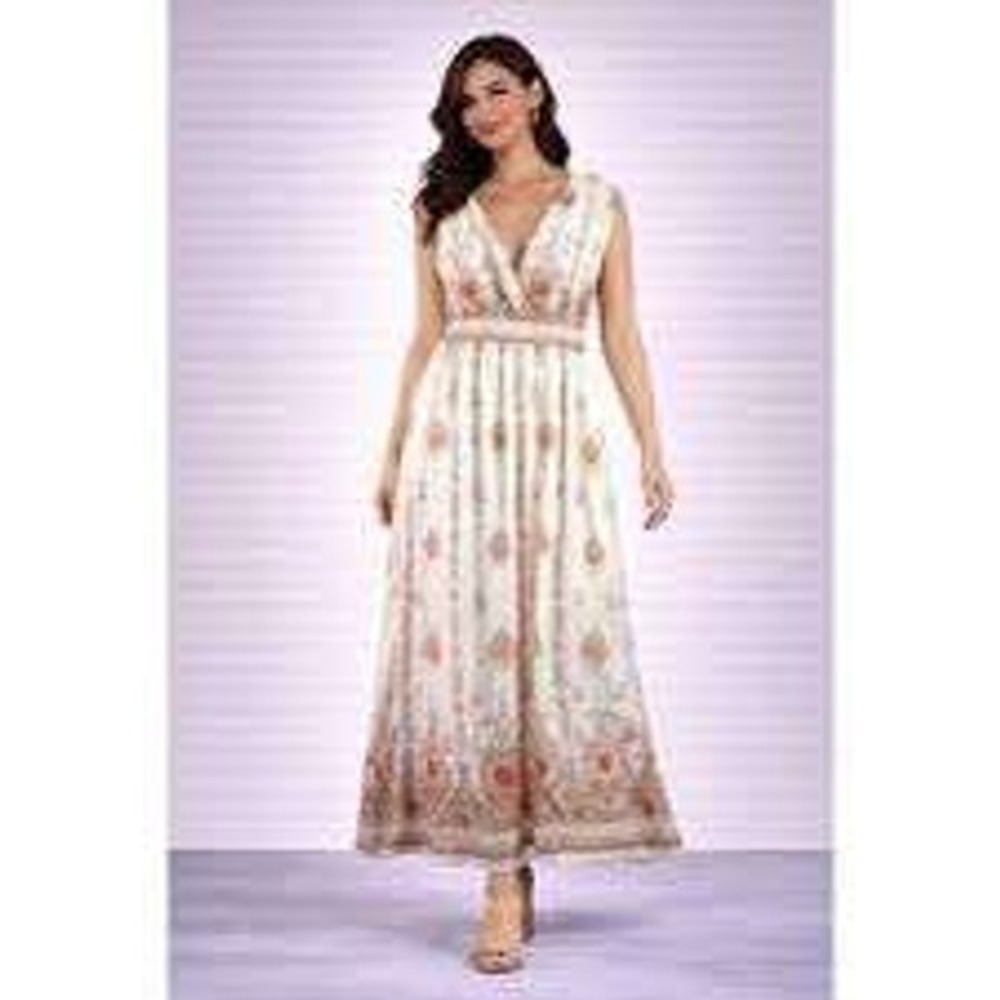 Lapogee India-Inspired Boho Paisley Floral Maxi Dress